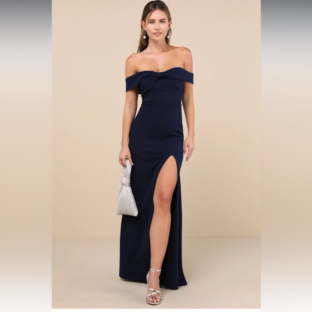 NYT Lulu's Navy Strapless Dress
